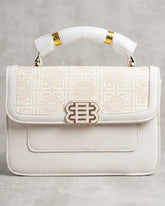Elegant Monogram op Handle Crossbody Handbag