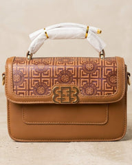Elegant Monogram op Handle Crossbody Handbag