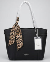 Leopard Scarf Leather Tote Bag