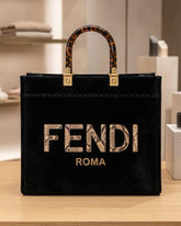 Snakeskin Lettering Suede Luxury Tote Bag