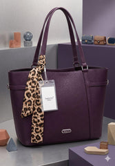 Leopard Scarf Leather Tote Bag