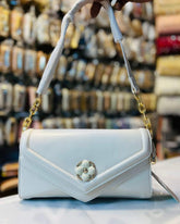 Floral Charm Envelope Crossbody Bag