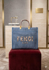 Snakeskin Lettering Suede Luxury Tote Bag