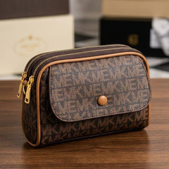 Monogram Print Multi-Zip Compact