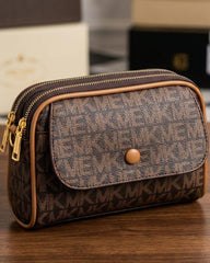 Monogram Print Multi-Zip Compact