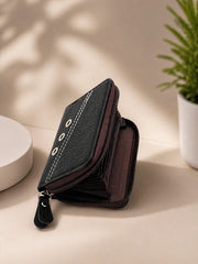 Studded Zipper Card Wallet