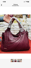 Pleated Fan-Panel Shoulder & Tote Bag
