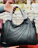 Pleated Fan-Panel Shoulder & Tote Bag