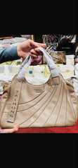 Pleated Fan-Panel Shoulder & Tote Bag