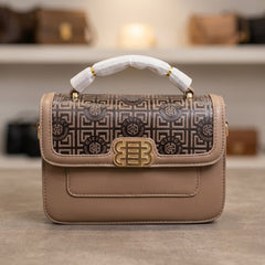 Elegant Monogram op Handle Crossbody Handbag
