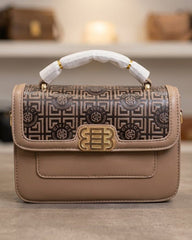 Elegant Monogram op Handle Crossbody Handbag