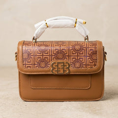 Elegant Monogram op Handle Crossbody Handbag