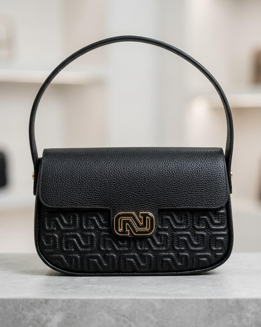 Elegant Embossed Top Handle Shoulder Bag