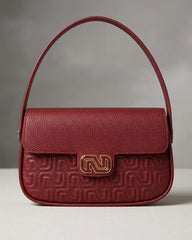 Elegant Embossed Top Handle Shoulder Bag