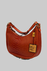 Snakeskin Crescent Shoulder & Crossbody Bag