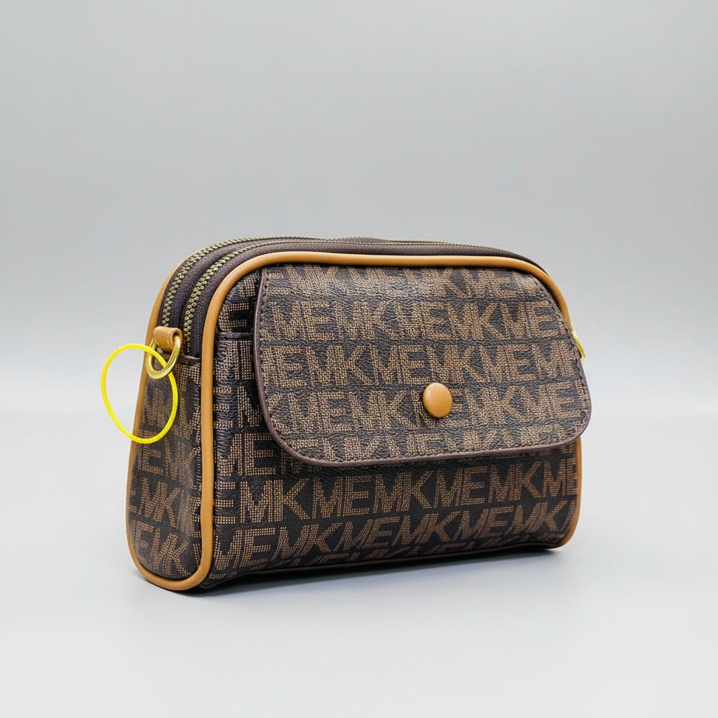 Monogram Print Multi-Zip Compact
