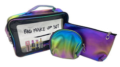 Holographic 3-Piece Makeup Pouch