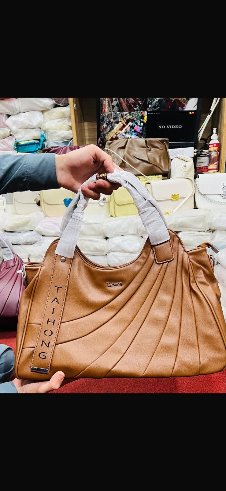 Pleated Fan-Panel Shoulder & Tote Bag