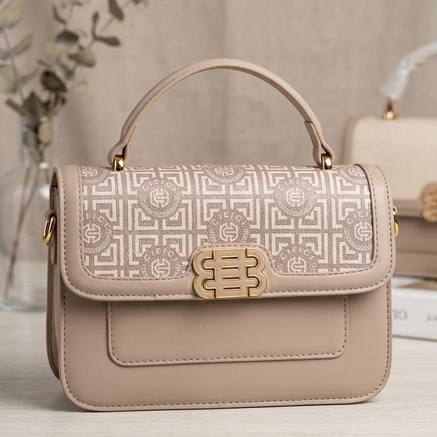 Elegant Monogram op Handle Crossbody Handbag