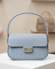 Elegant Embossed Top Handle Shoulder Bag