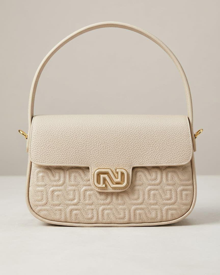 Elegant Embossed Top Handle Shoulder Bag