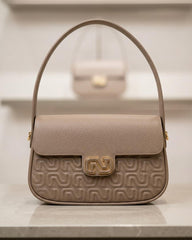 Elegant Embossed Top Handle Shoulder Bag
